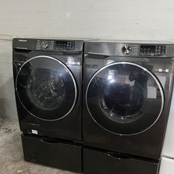 🔥 SAMSUNG ELECTRIC WASHER & DRYER SET WITH PEDESTALS! 🔥