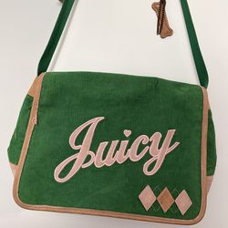 VTG Juicy Couture Green Corduroy Messenger Bag