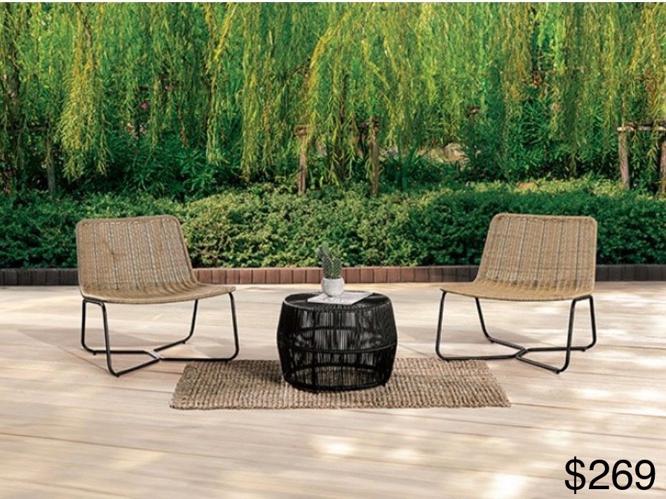 3 Pc Outdoor Patio Furniture Set