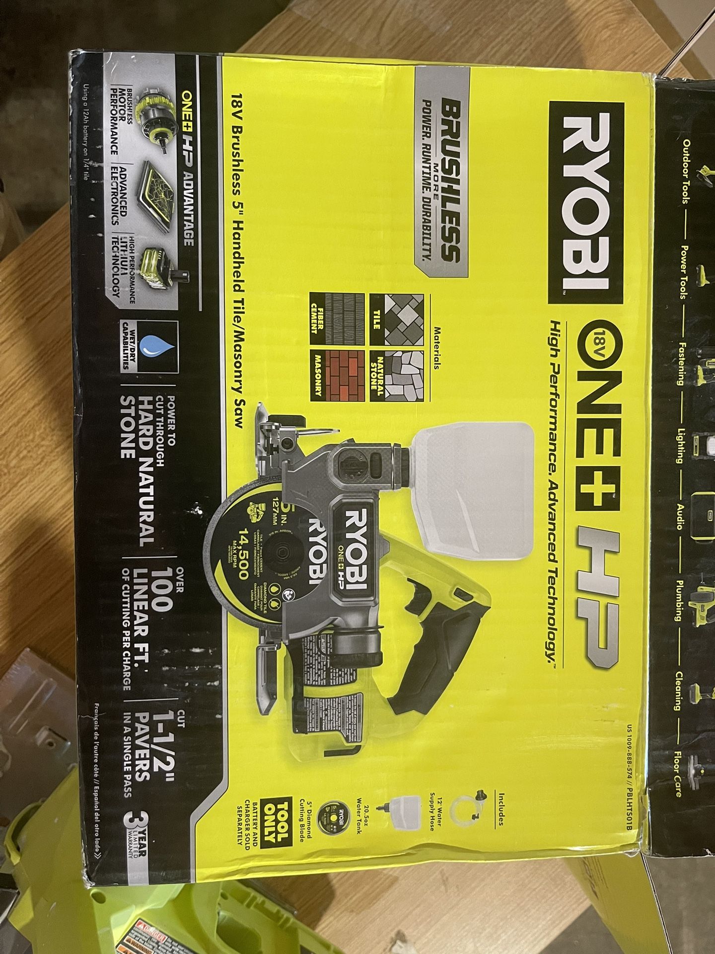 RYOBI ONE+ HP 18V Cordless Handheld Wet/Dry Masonry Tile Saw (Tool Only)