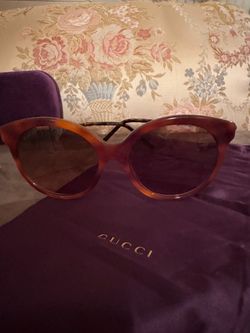 Authentic Gucci Brown Gradient Cat-Eye Sunglasses New With Case Retail $465 Item No. GG0653S 002 55