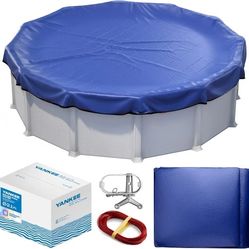 Winter Pool Cover 24 ft Round for Above Ground | Extra Thick & Durable Above-Ground Pool Cover | Sapphire Series of Premium Cold- and UV-Resistant Poo