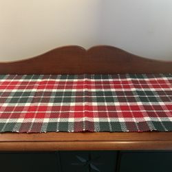 Bee & Willow 6’ x 14.5” Table Runner Plaid Red Green & White Holiday Decor