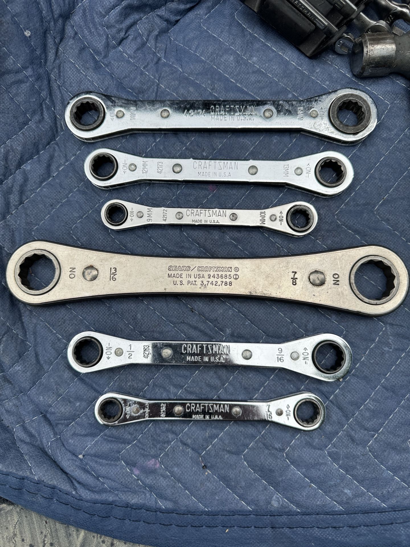 Sears Craftsman Ratcheting Dog BONE Wrenches USA Metric And SAE