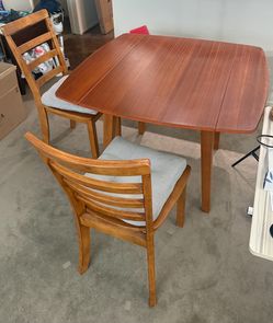Wood table foldable 2 chairs