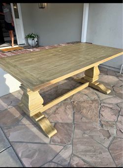 (FREE DELIVERY)Large Wood Trestle Dining Table