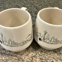  2 Corporate Branded Seattle Skyline Ceramic Mugs