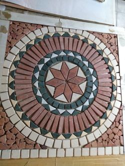   Natural Stone Mosaic Centerpiece Tile Medallion   Marble medallion centerpiece