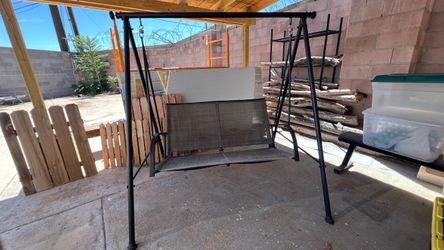 Outdoor Patio Swing with Metal Frame and Canopy (not shown)