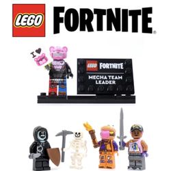 LEGO Fortnite 77078 & 77076 Minifigures Bundle with Mecha Team Leader + 4 More