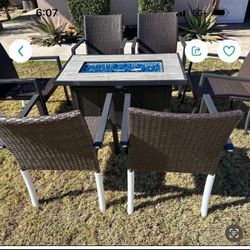 Brand New Patio Set Fire Pit Propane