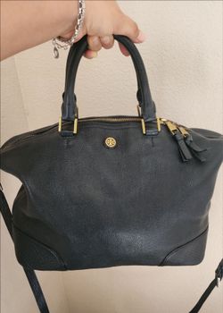 Cartera Tory Burch Frances Satchel de Cuero Negro
