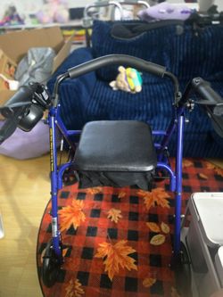 Blue Rollator Walker with Seat