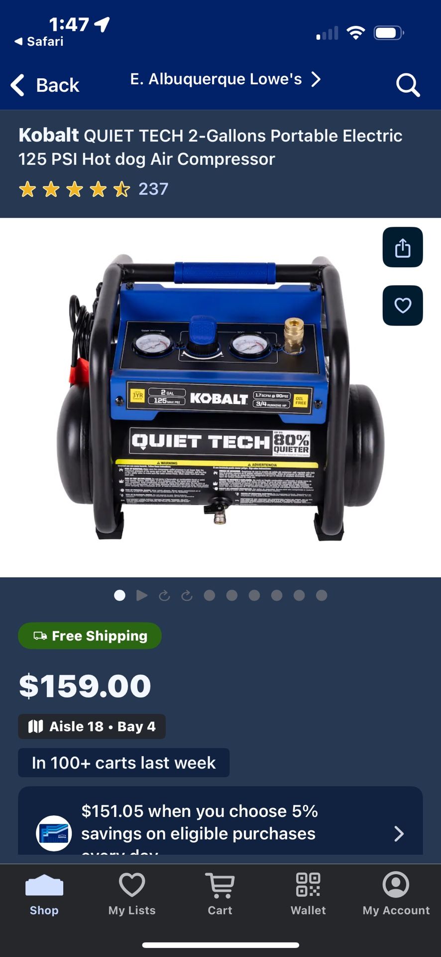 Kobalt Air Compressor