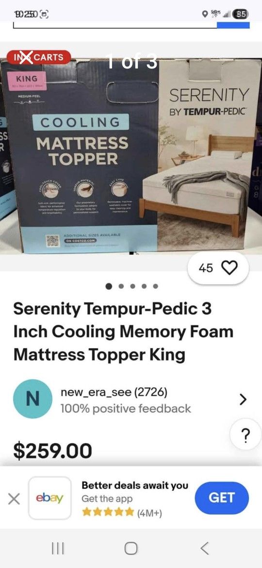 Serenity by tempur-pedic mattress Topper king