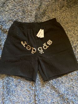 Sp5der Rhinestone Shorts Black Size L New