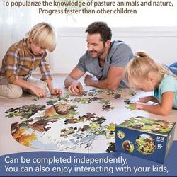 Brand New,  70 Piece Large Farm Themed Round Floor Puzzle, Educational Toy Gift