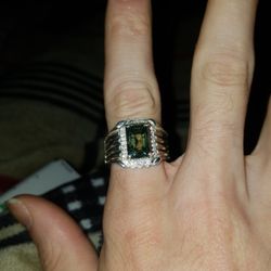 6ct Emerald Cut Dark Green Diamond 💍 W/Certification