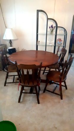 Antique Dining Table and Chair Set