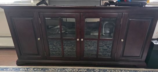 Wood espresso color tv stand