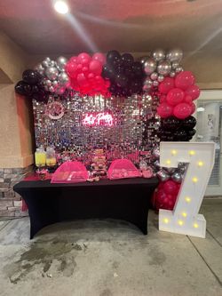Shimmer Wall And Balloons Backdrop
