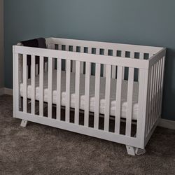 Gently Loved Crib With Toddler Rail 