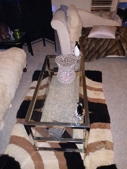 Glass and chrome coffee table