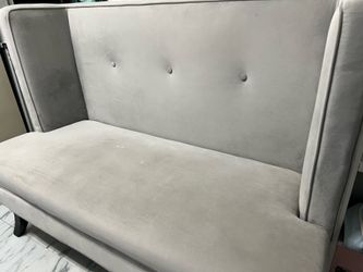 Gray Velvet Loveseat Couch