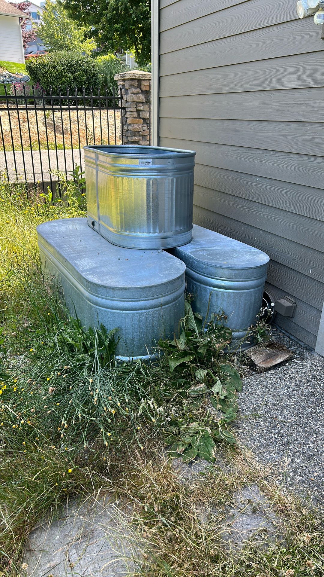 Galvanized Water Bins