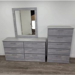 DRESSER WITH MIRROR AND CHEST 