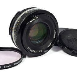 MINT Nikon Nikkor 50mm f/1.8 MF AI-S Pancake Lens FM FM2 FM3 FE2 F3 & More