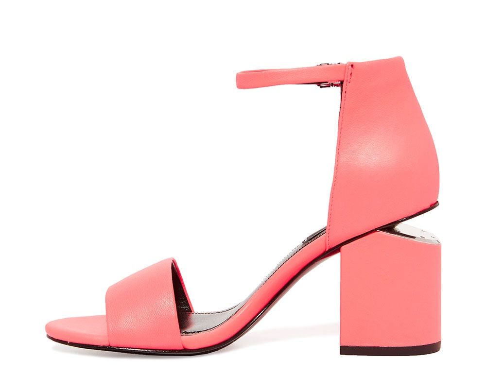 Alexander Wang Abby Mid-Heel Sandals, Size 37