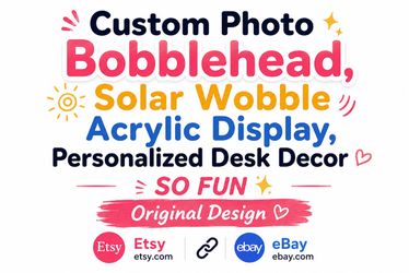 Custom Photo Bobblehead, Solar Wobble Acrylic Display, Personalized Desk Decor