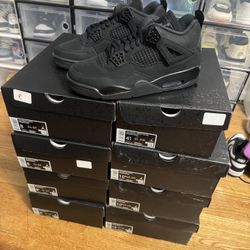 Black Cat Jordan 4s Size 10 FV5029-010