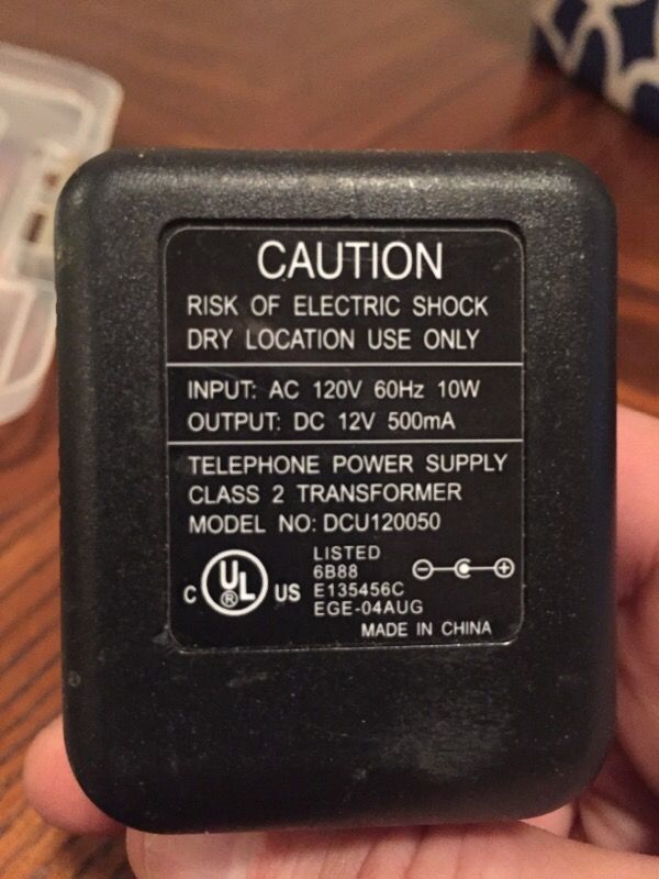 AC Adapter - Specs as shown