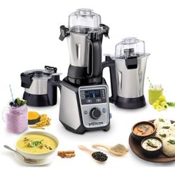Hamilton Beach Professional 4-in-1 Juicer Mixer Grinder, Commercial-Grade 1400 Watt Motor, 3 Leakproof Jars, For Wet and Dry Spices, Chutneys and Curr