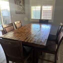 Bar-Height Dining Table with 6 Chairs