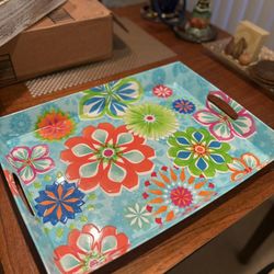 🌸 Colorful Floral Serving Tray- brand new 