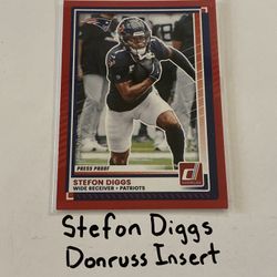 Stefon Diggs New England Patriots All-Pro WR Donruss Short Print Insert Card. 