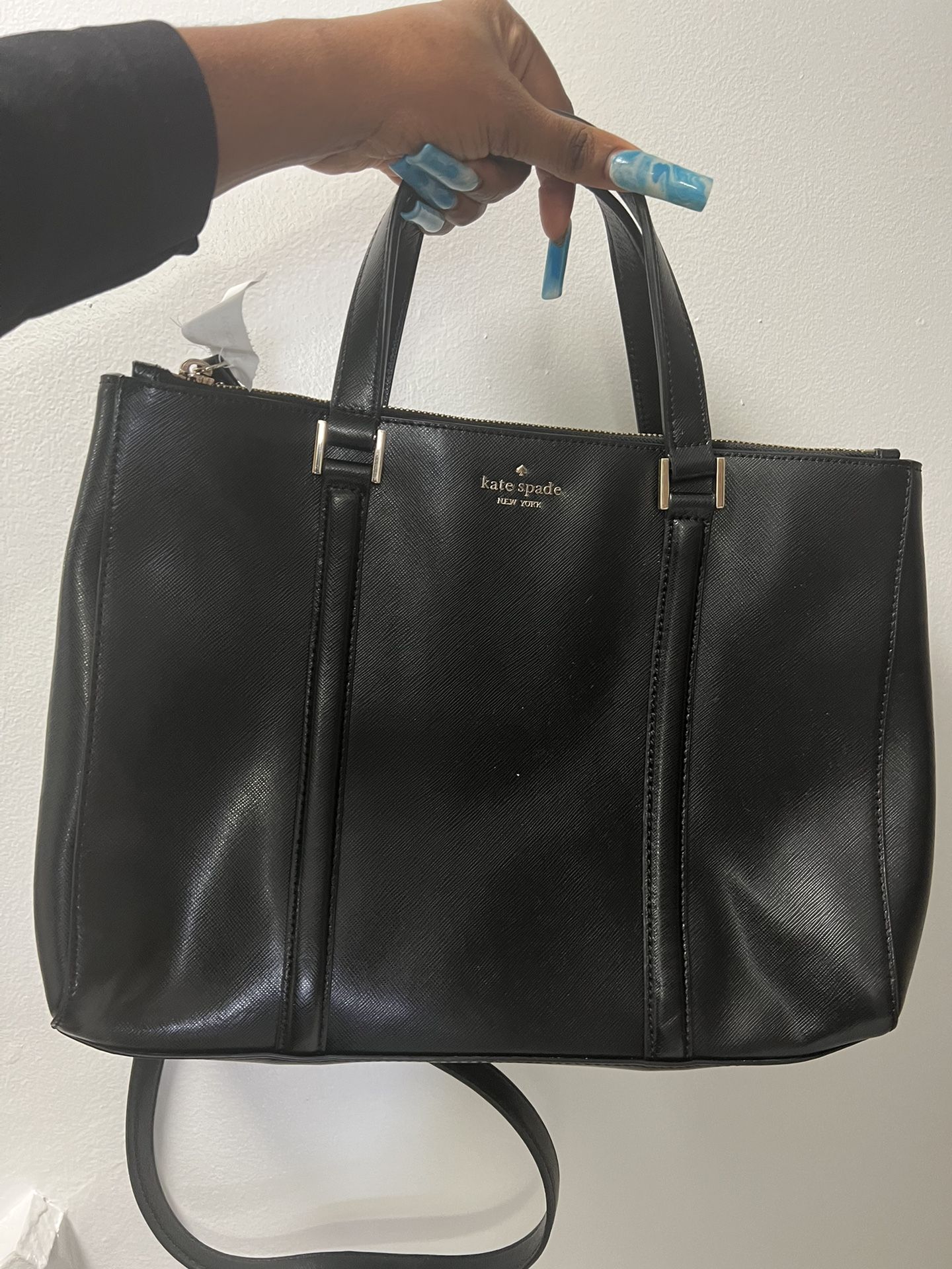 Kate Spade Newbury Lane Briar Large Leather Black Shoulder Bag Tote W Card