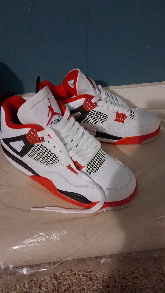 Jordan 4 Retro Red And White Size 8