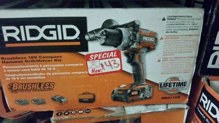Mew ridgid 18v brushless compact hammer drill kit