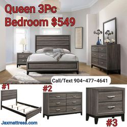 New 3 Piece Bedroom Frame Dresser Nightstand