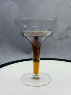 Set of (2) Vintage Elegant 5 1/4 " tall. Hollow Stem Champagne Glasses Clear Plain Smooth.