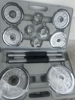 Set De Pesas Ajustables De Metal 33libras