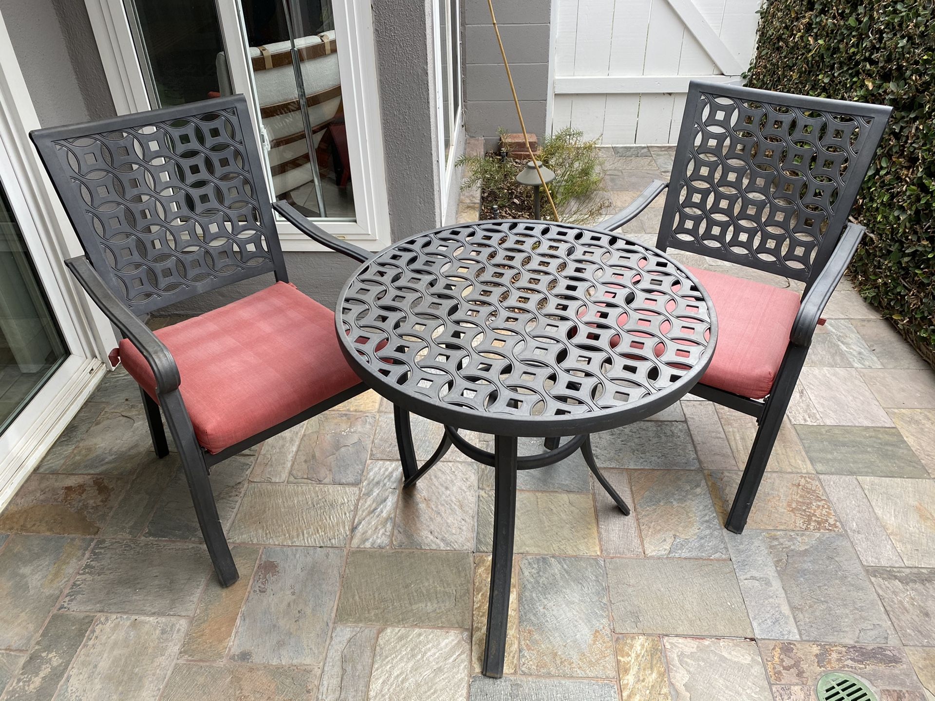 Free patio set: metal table & 2 chairs