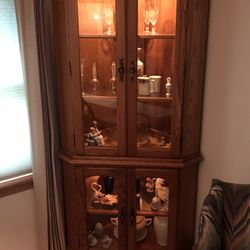 Solid Wood Corner Hutch 
