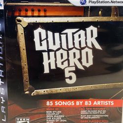 Guitar Hero 5 (Sony PlayStation 3, 2009) PS3 Tested Authentic 