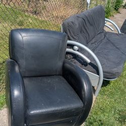 One Black Swivel Chair