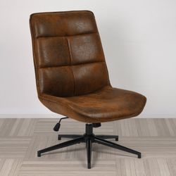 Open Box Homy Casa CHARLOTTE SUEDE BROWN KD Leisure Chair "23.23" x 30.31" x 36.61" for Living Room, Bedroom, Office